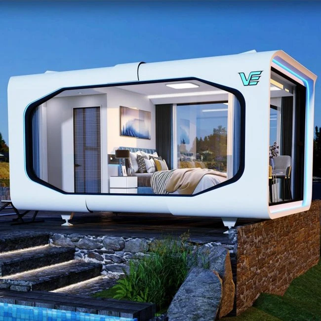 Saliekama viedā Apple Cabin Pod maza māja ar vannas istabu